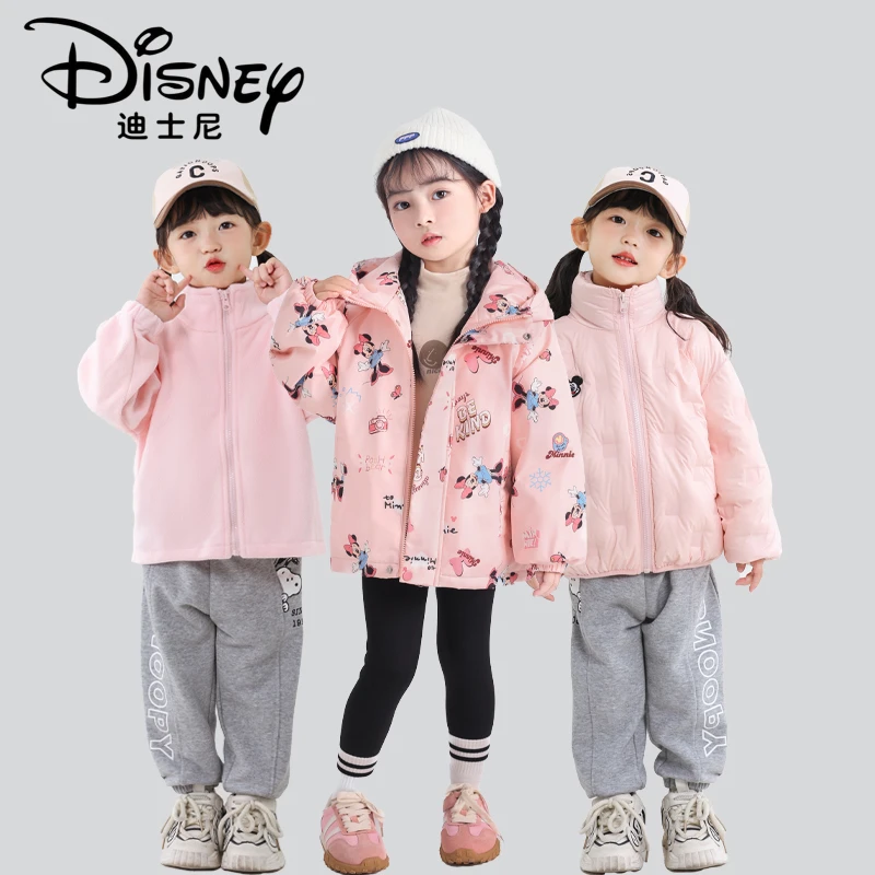 Disney/迪士尼儿童JX羽绒服印花冲锋衣三件套男女童外套XME4SU852