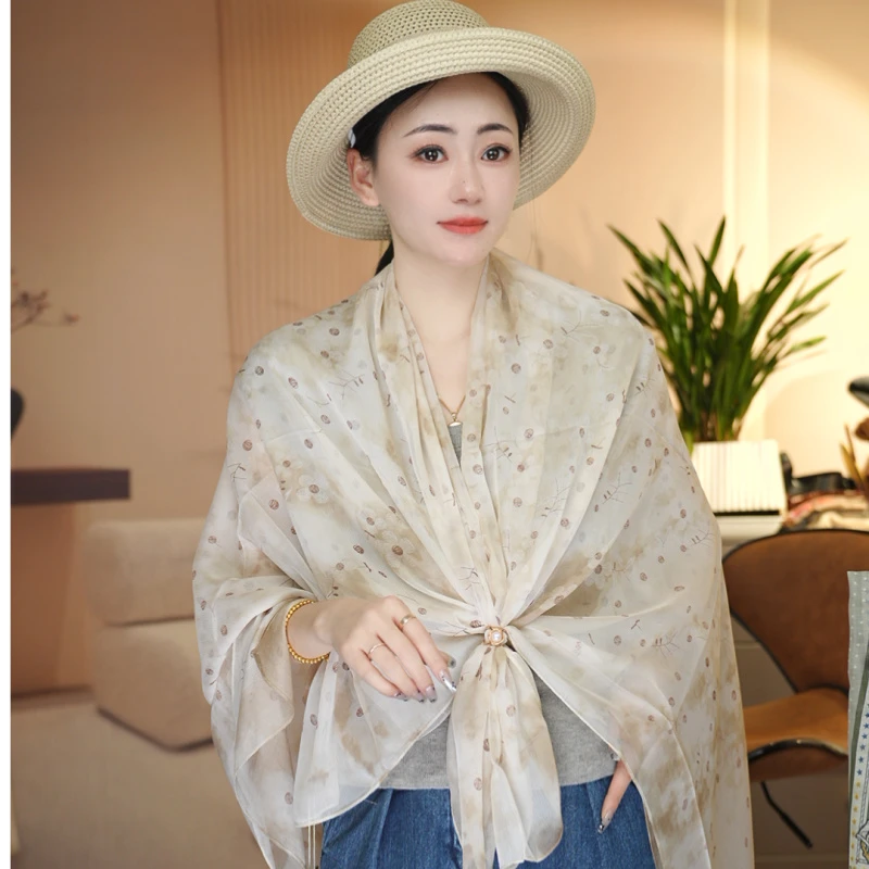 K（白扣）p17【白越】 夏季西丽纱140*180左右夏季防晒长巾