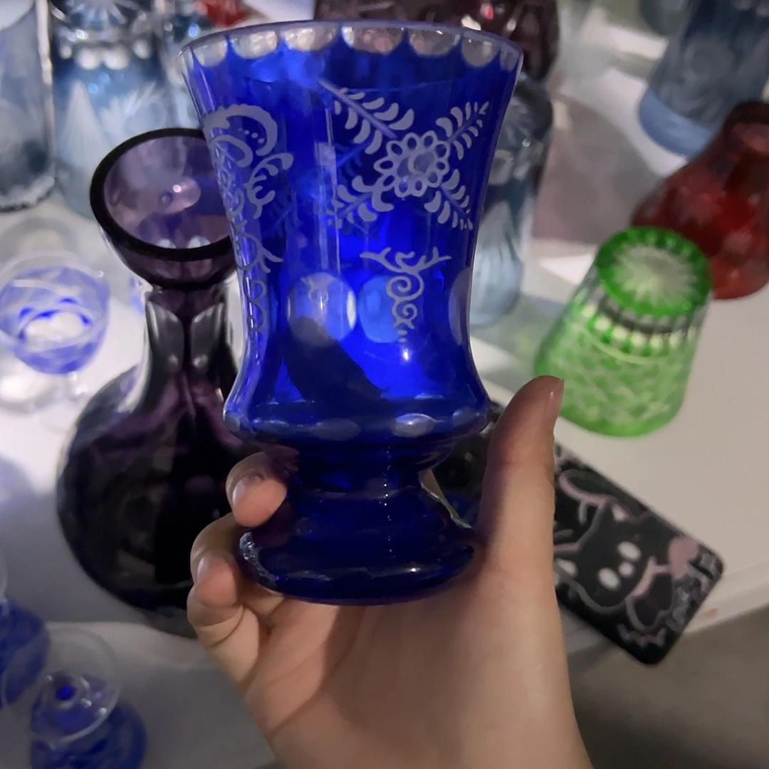 水晶玻璃高脚款微瑕一个