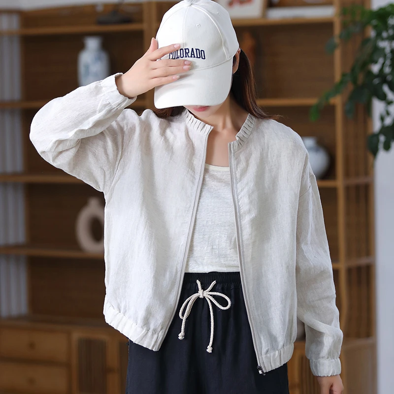 开衫款薄款夹克衫宽松型女短款长袖开衫小个子春秋661070