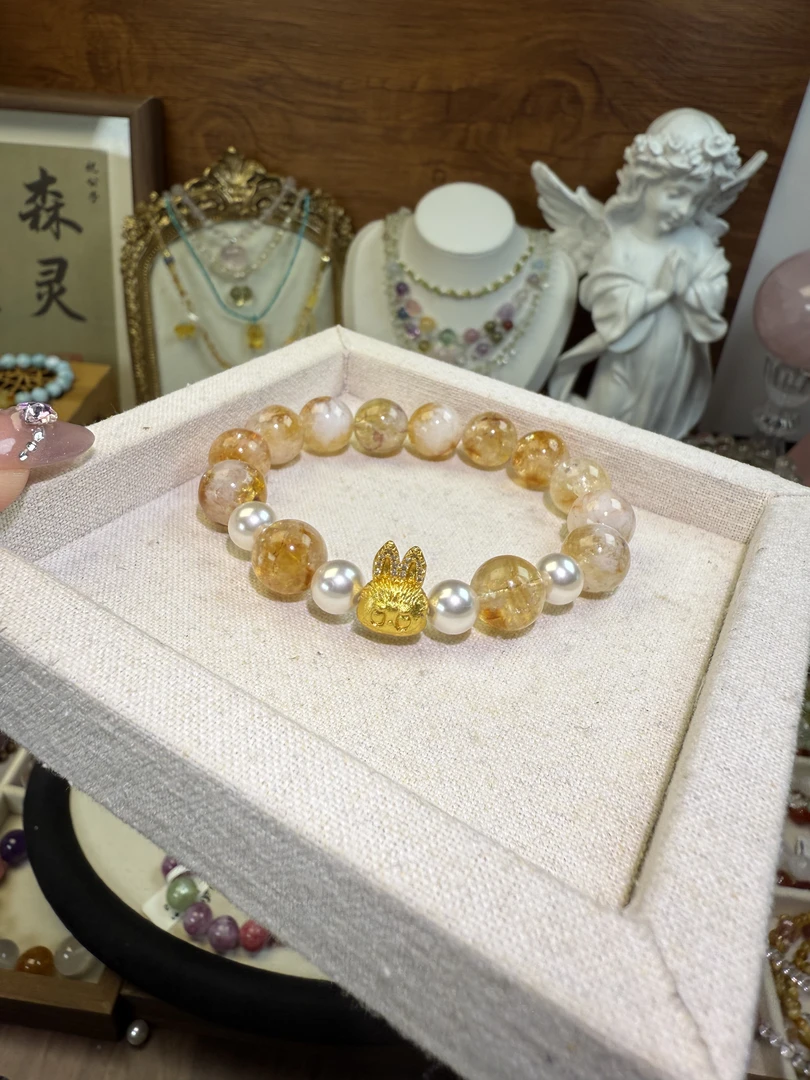 黄塔晶拉布布设计款手串diy原创手作