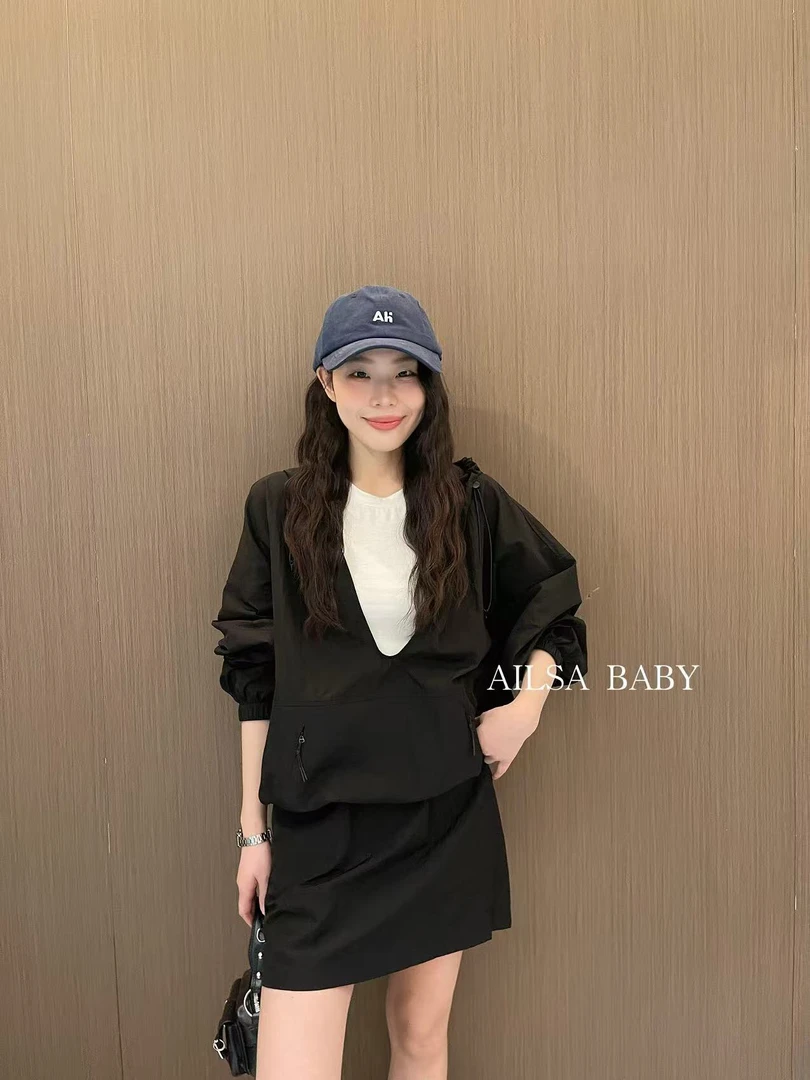【AILSA BABY】欧货连帽外套➕吊带假两件➕短裙套装/32503A