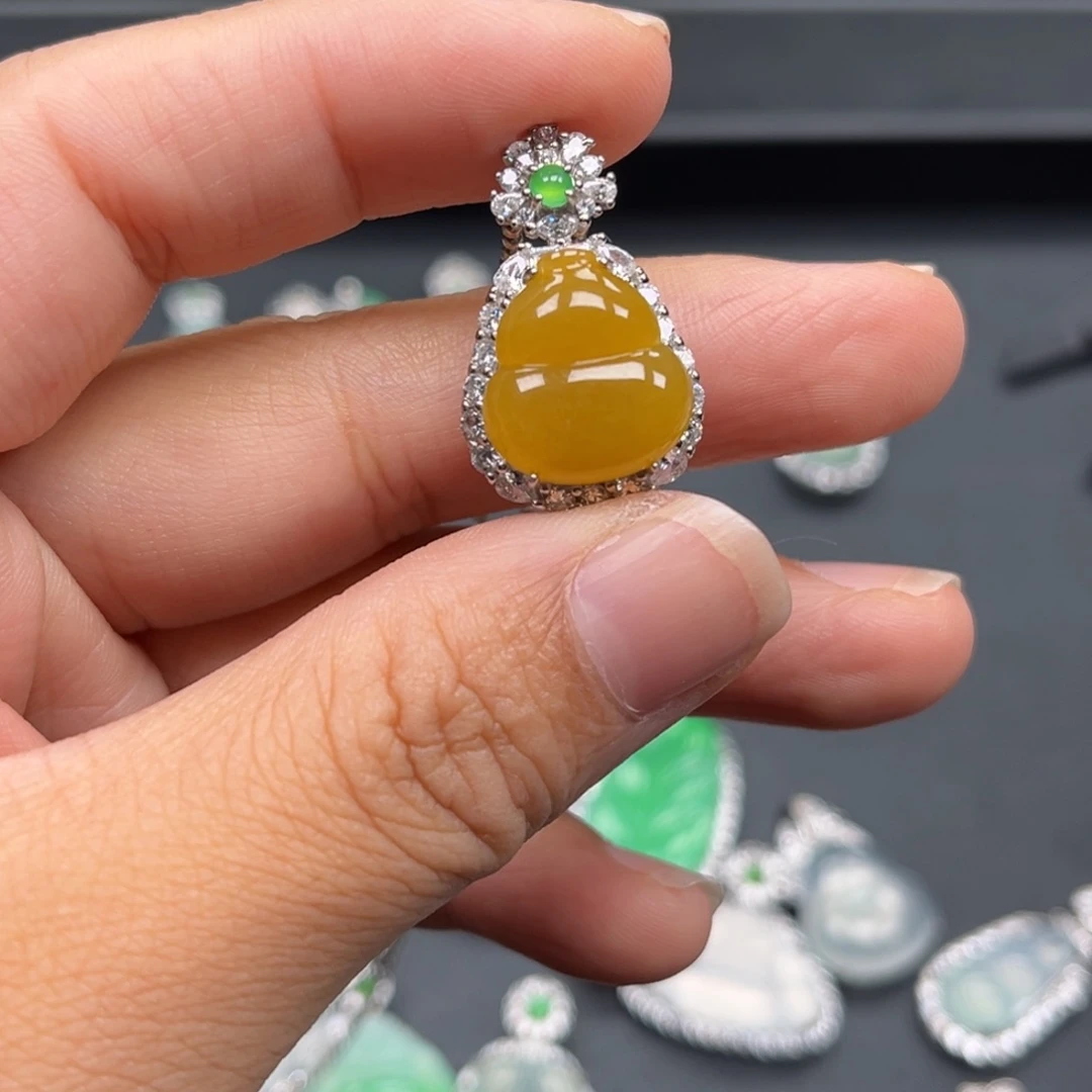 翡翠银S925镶嵌吊坠(不含链)