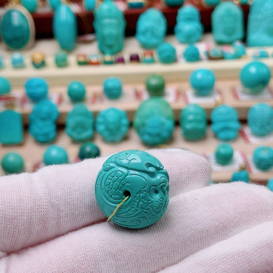 绿松石未镶嵌珠宝半成品貔貅20