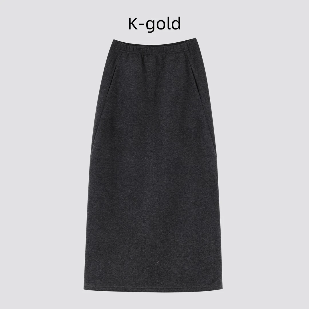 绵羊毛醋酸混纺气质显瘦毛呢半身裙女2025冬季新款通勤百搭直筒裙