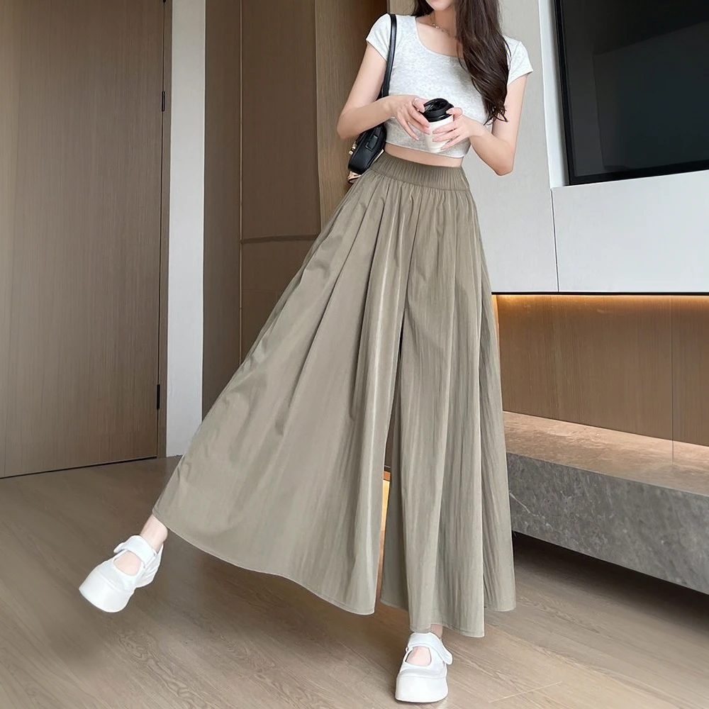山本裙裤子女款2025新款春夏季穿搭高腰慵懒风垂坠感阔腿网红裤子