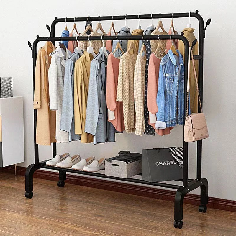 晾衣架落地立式挂衣架宿舍用家用衣帽架阳台挂衣架室内简易晾衣杆