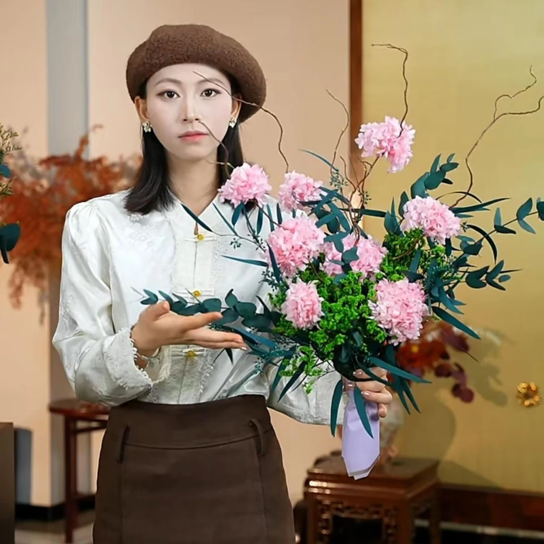 【三境花叙】永生花束高级感客厅餐桌装饰摆件唯美绣球花