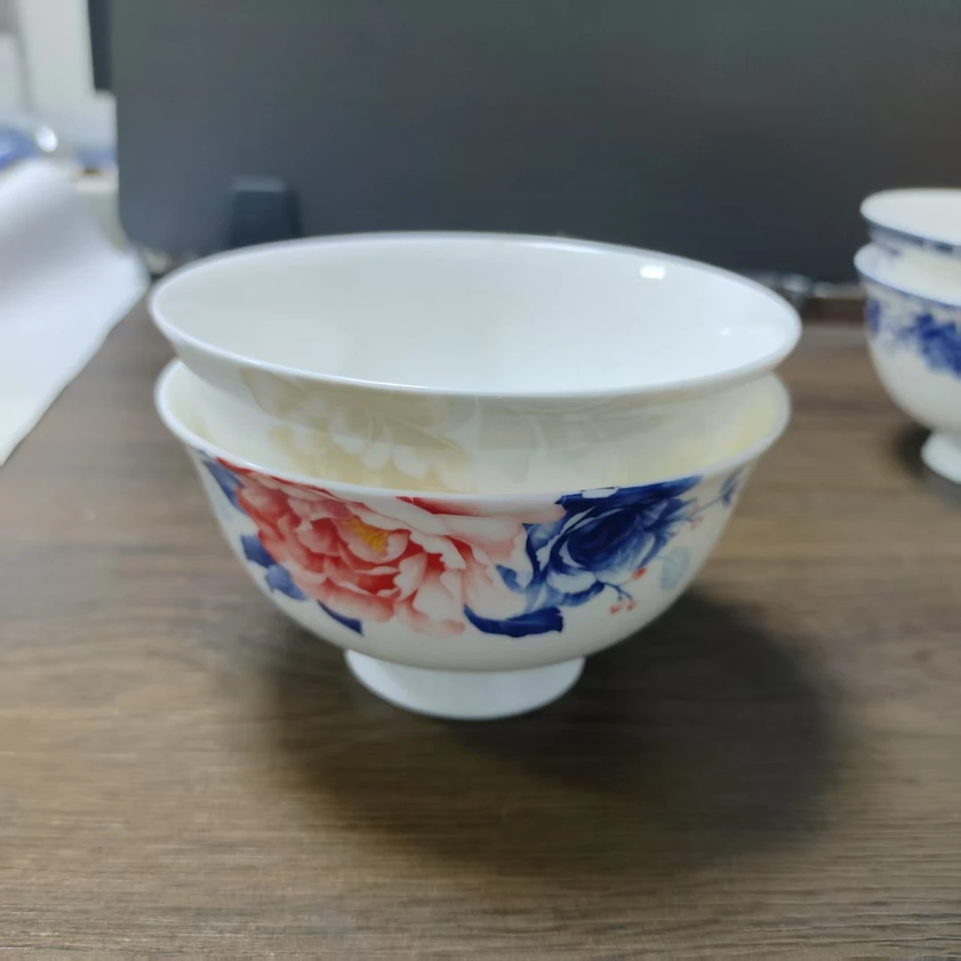 5寸高脚面碗2个装款式随机发货景德镇高温陶瓷