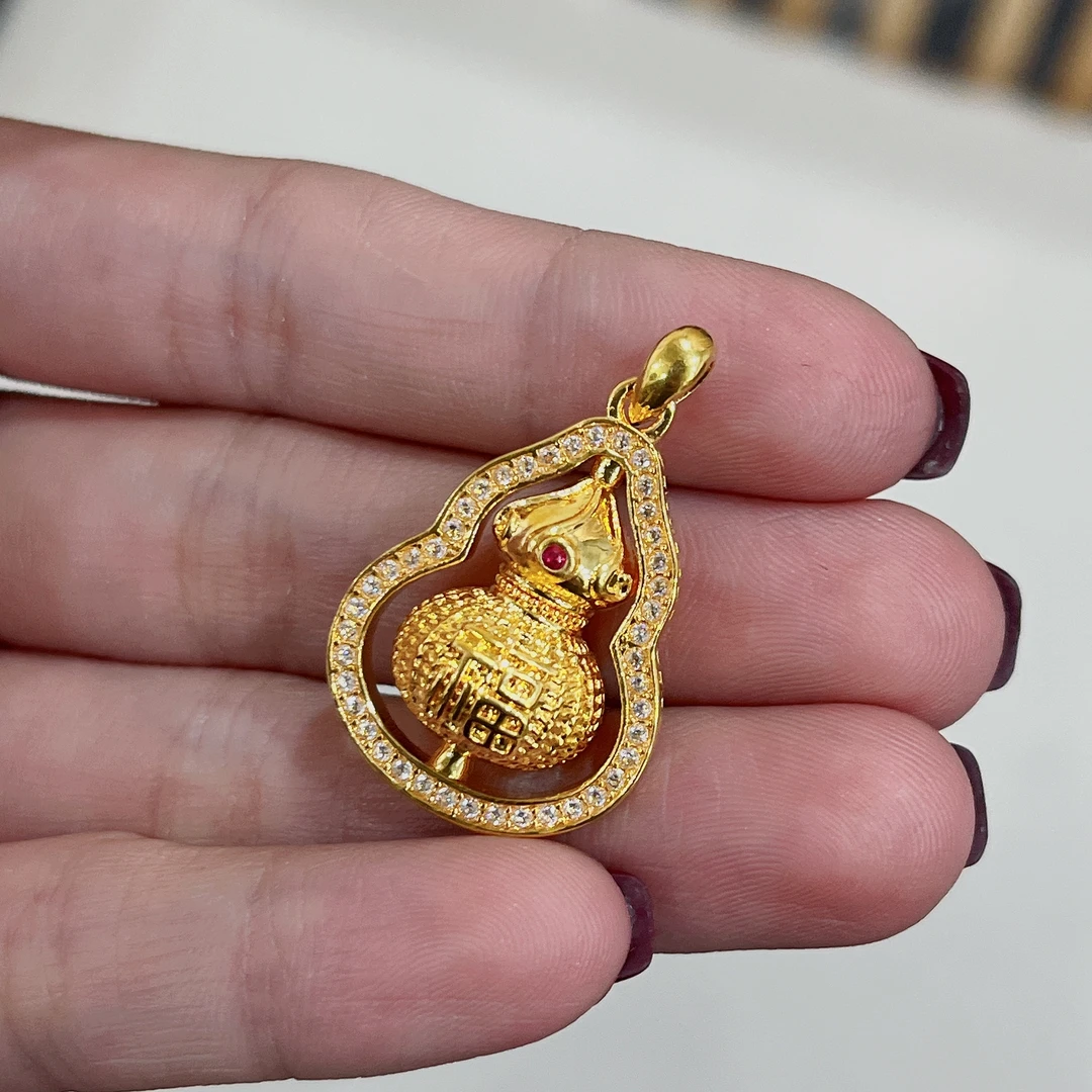 18K金葫芦吊坠53号k00