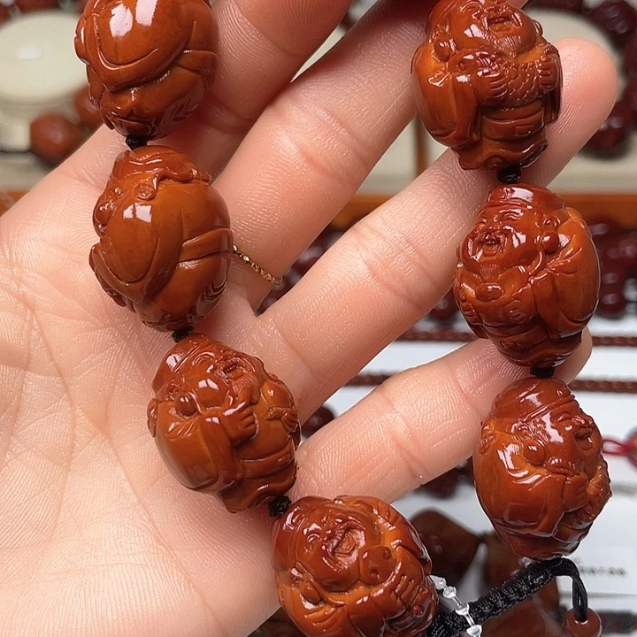 橄榄核手串御*哥玉化财神