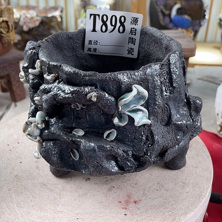 紫砂花盆景德镇陶瓷898