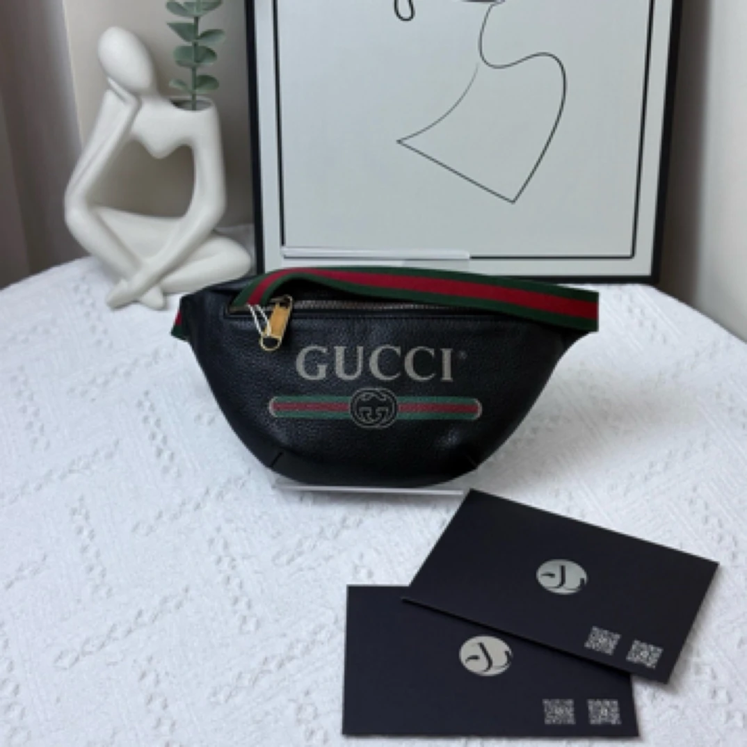 95新 GUCCI/古驰 黑色腰包 17年/JW5746