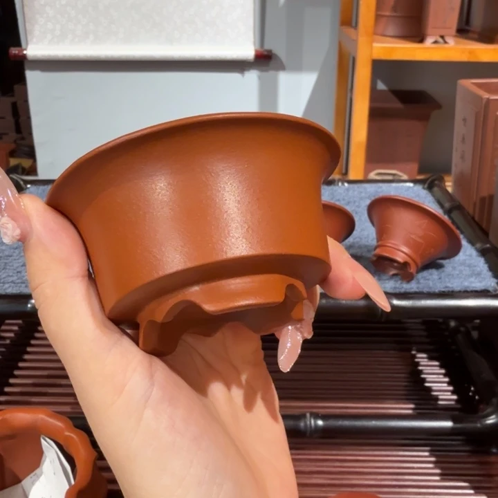 紫砂花盆口径7深度4