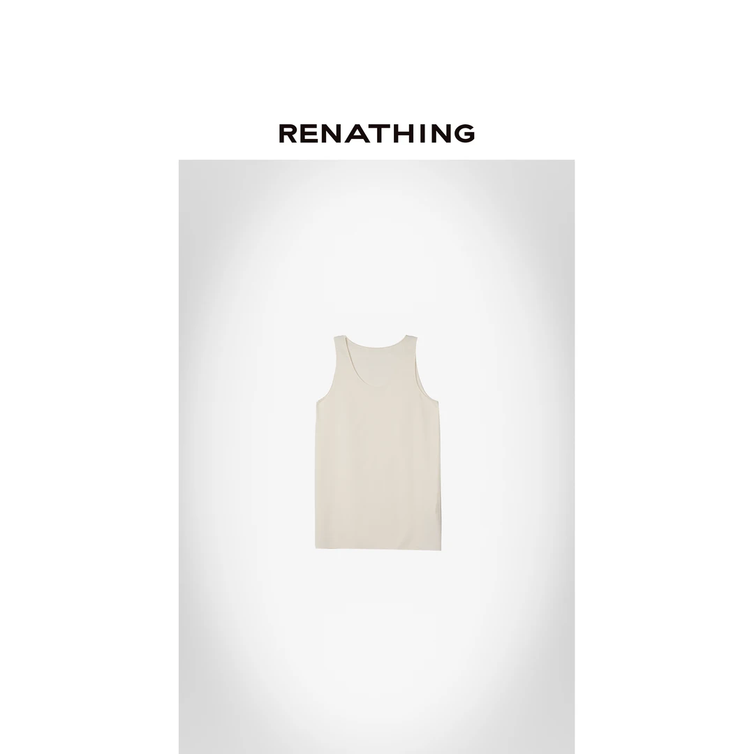 【RENATHING】U领简约宽松慵懒无袖上衣