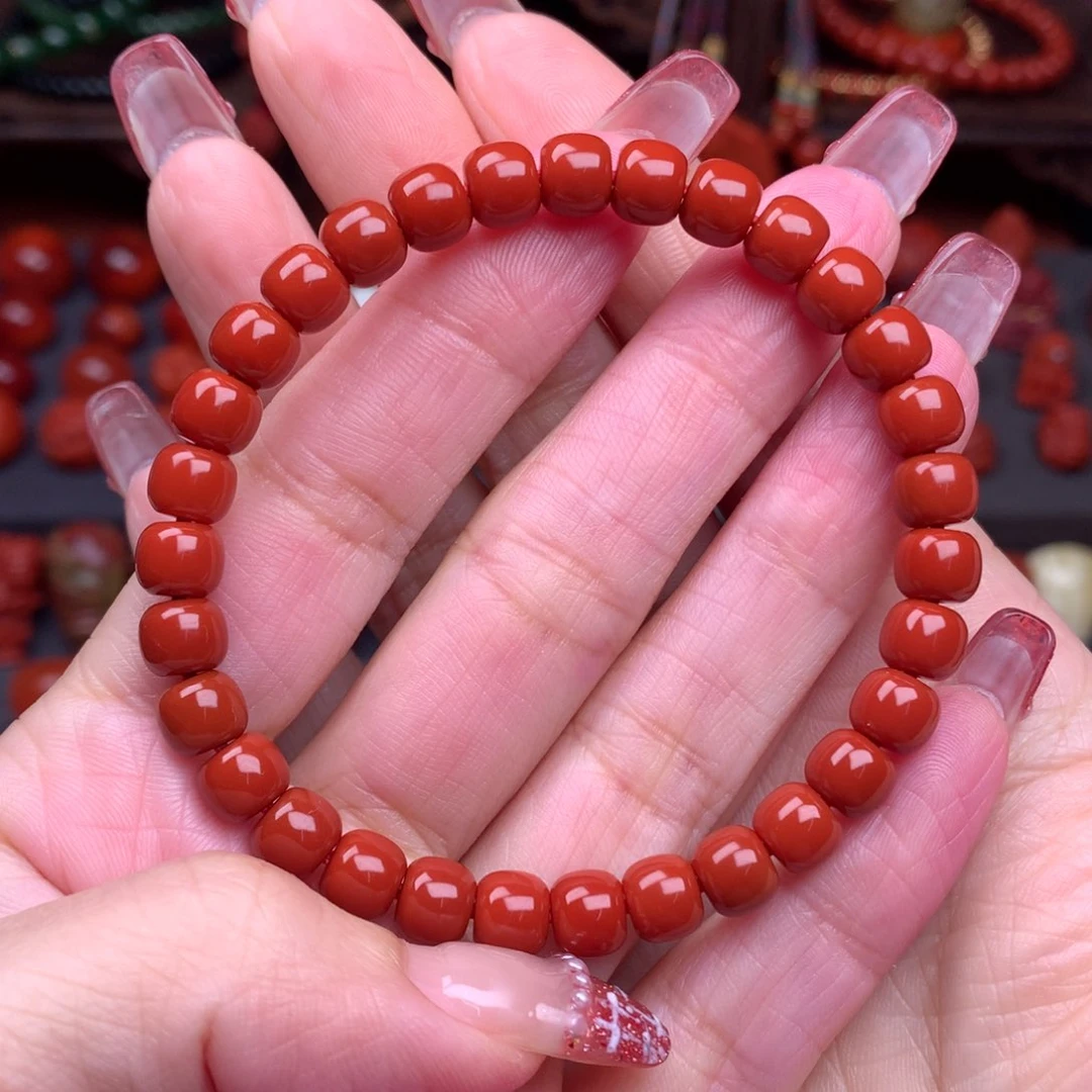 南红玛瑙精工老型手串未镶嵌6.7