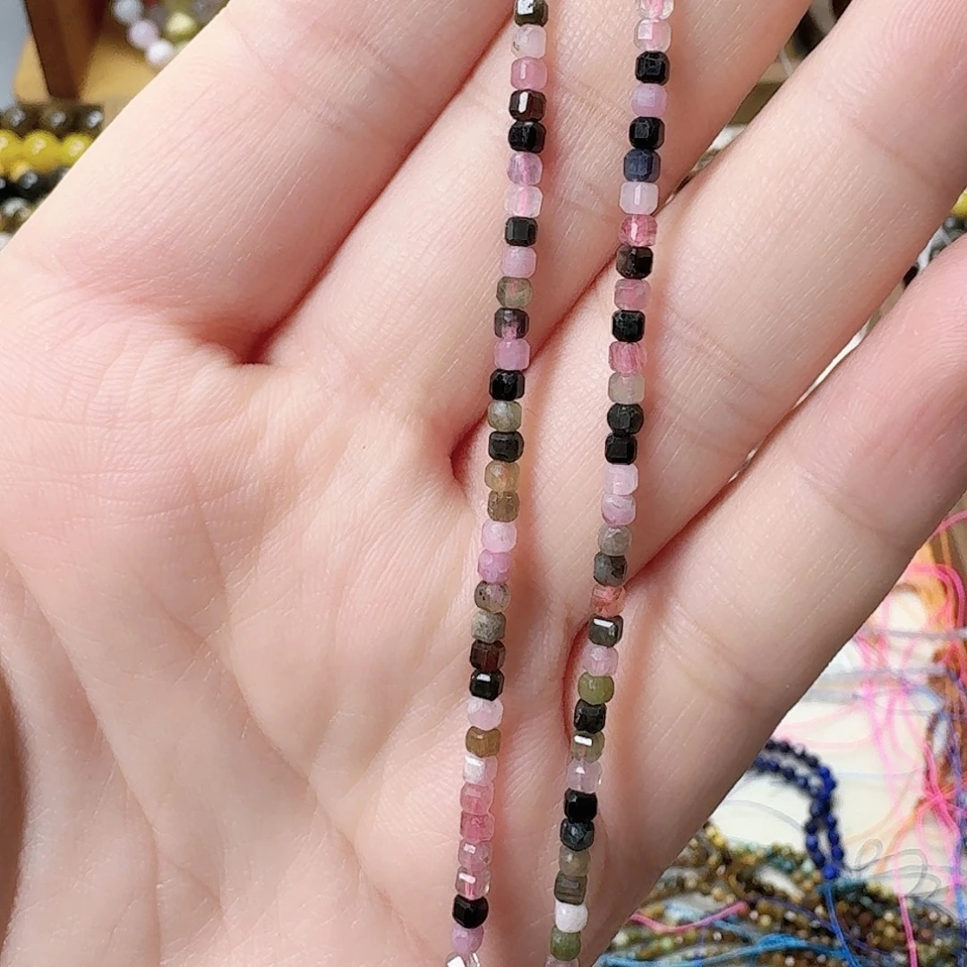 未镶嵌玛瑙/玉髓珠宝半成品卡2碧玺方切一条