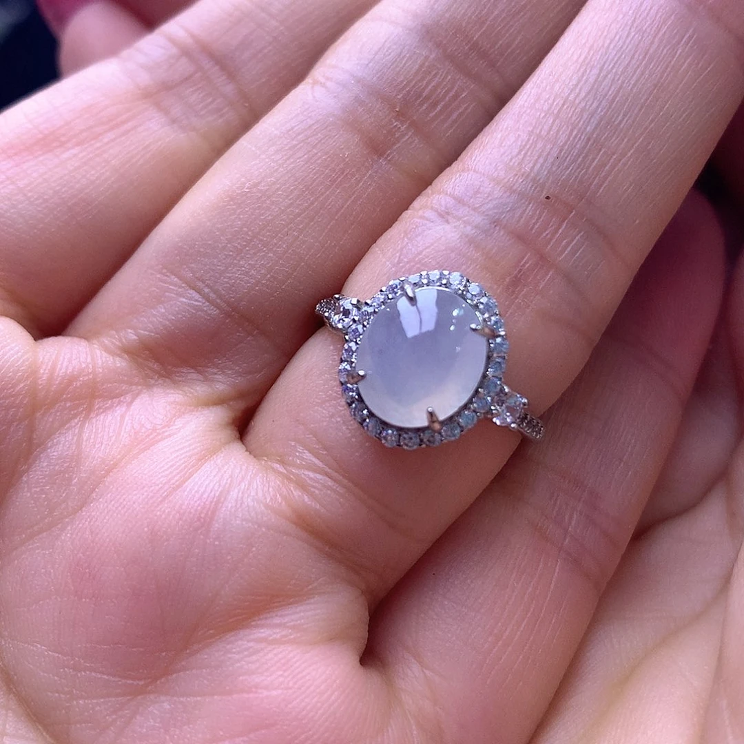 翡翠银S925镶嵌戒指