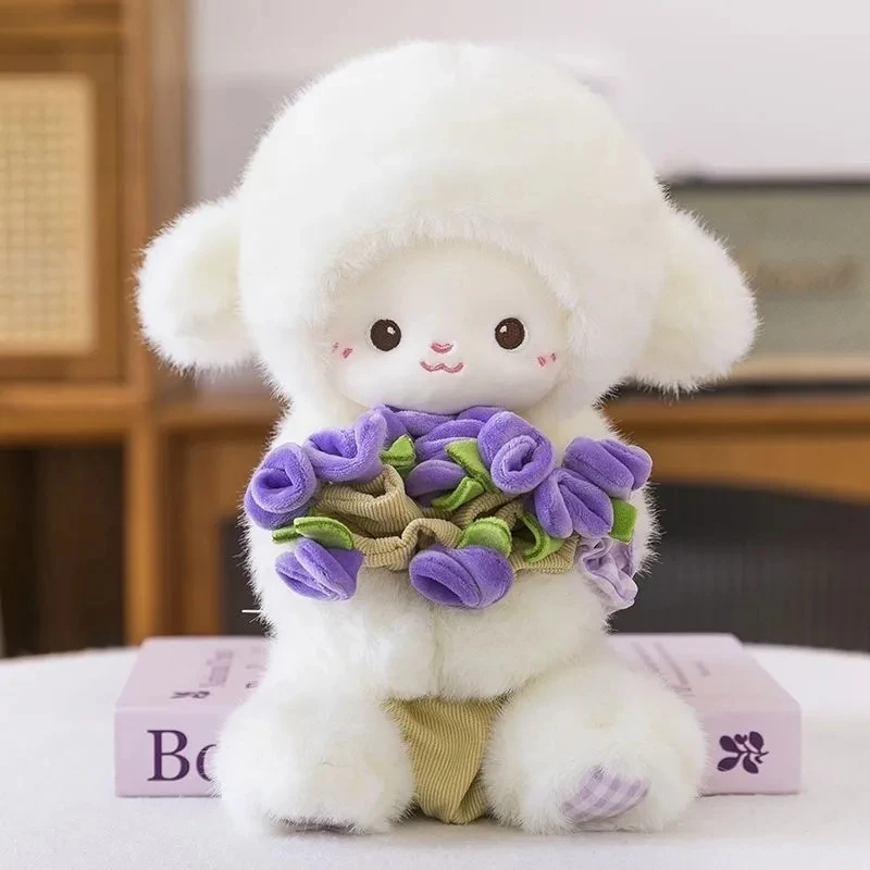 【现货秒发】送女友闺蜜玫瑰花小羊毛绒玩偶礼物送对象公仔可爱娃娃