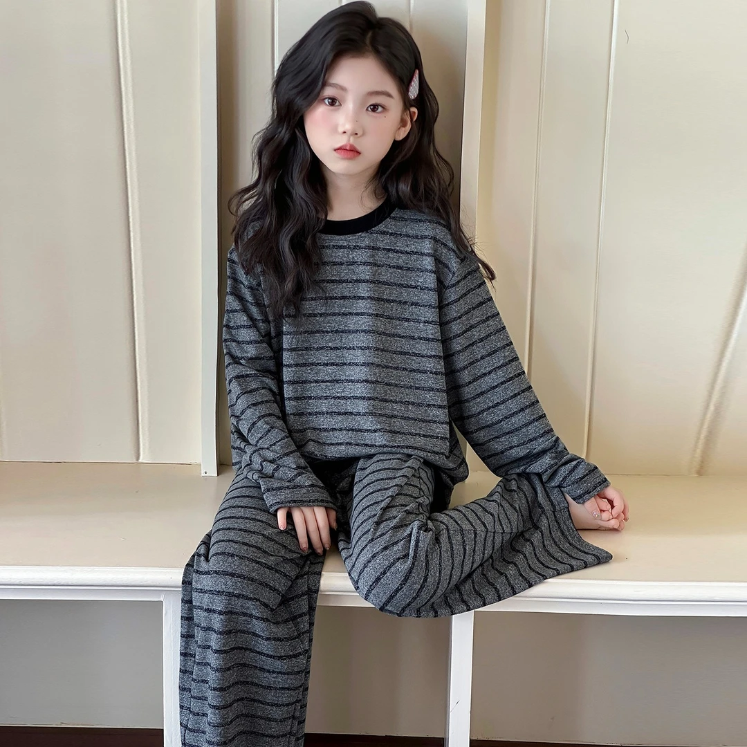 女童睡衣秋季2025新款儿童家居服巨好看的秋装套装大童韩系慵懒风