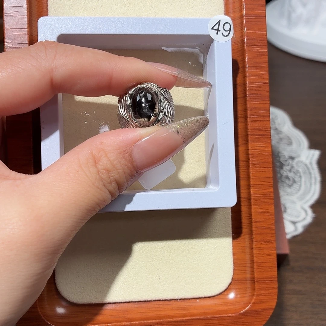 鱼***醒戒指银S925镶嵌水晶
