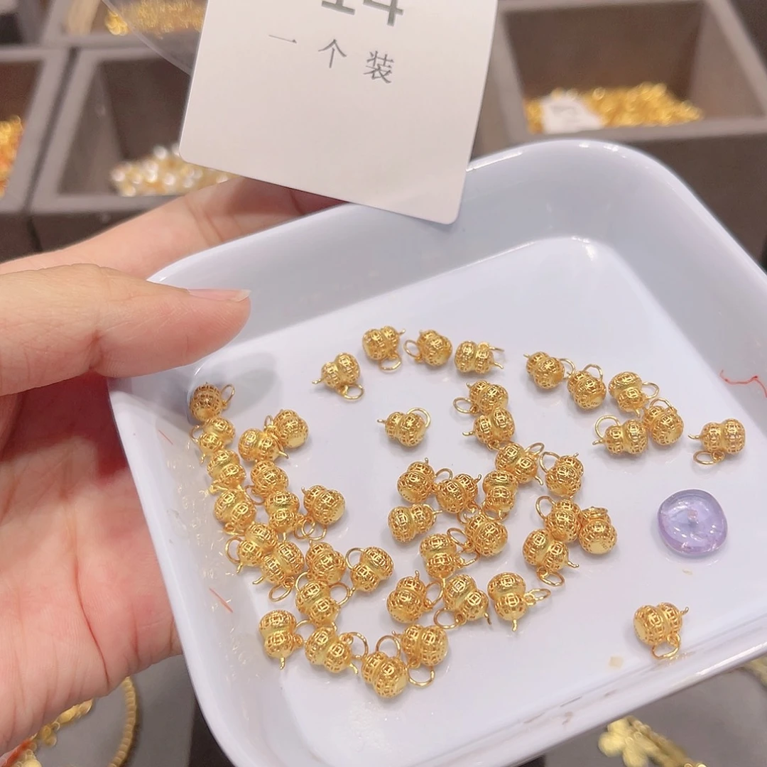 水晶珠宝半成品银S925镀金镶嵌14