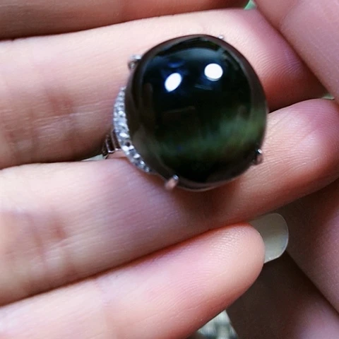 和田玉银S925镶嵌戒指