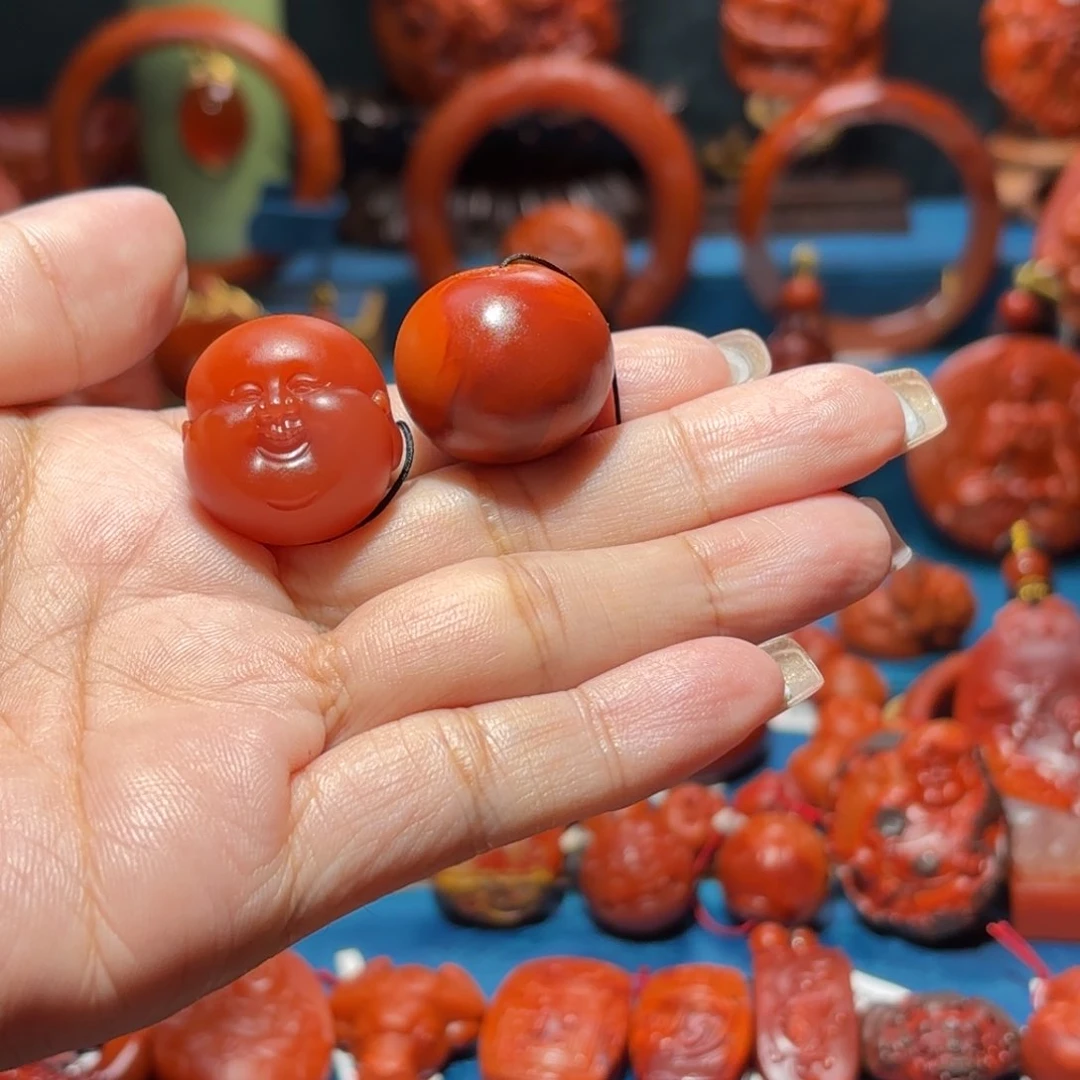 未镶嵌雕刻南红玛瑙沧**田