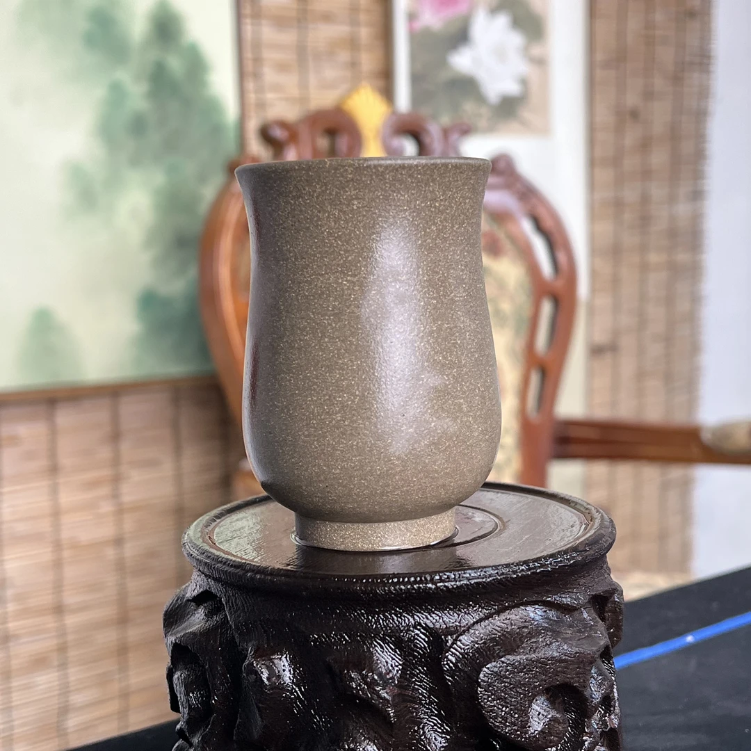 【自然之选】原矿紫砂青灰段蟹壳青手工制作淑女杯100cc