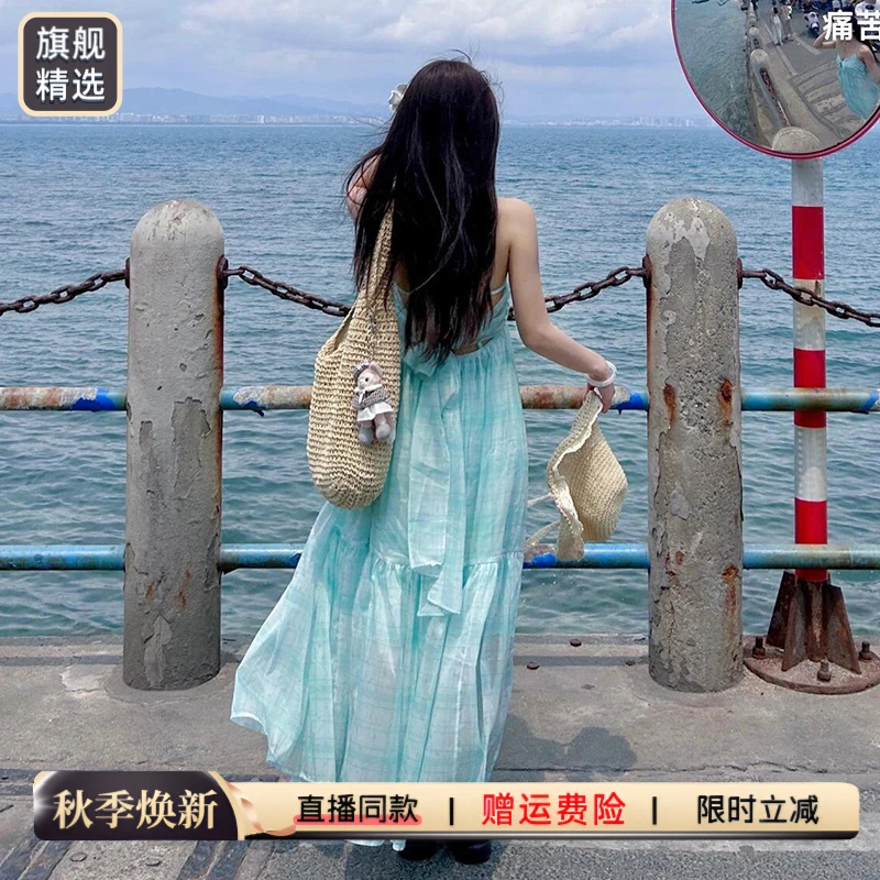 法式多巴胺夏季连衣裙子女气质爆款2025新款度假连衣裙出游服装女