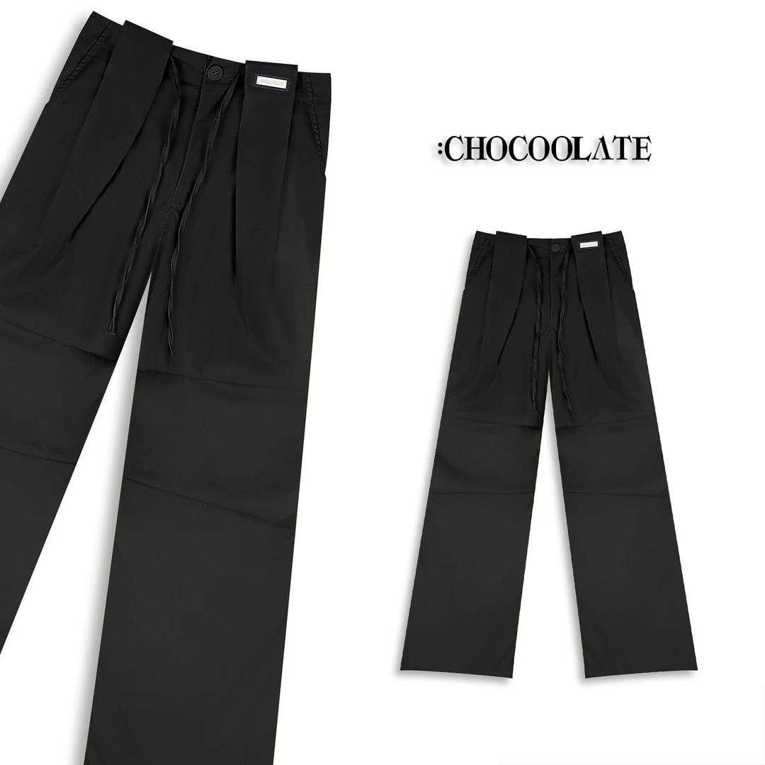：CHOCOOLATE时尚百搭显瘦高腰阔腿裤CCLPTXKL02930