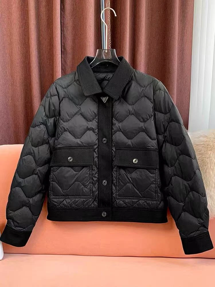 欧洲站欧货2025秋冬新款翻领棉服女宽松百搭显瘦短款外套女