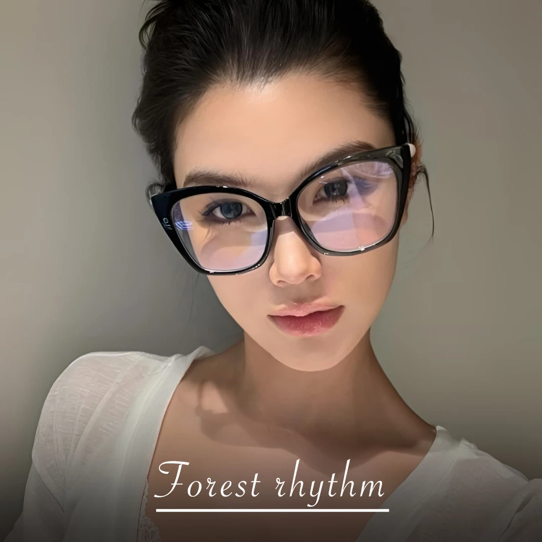 欧美大方框黑框素颜神器防蓝光平光眼镜珍珠镶嵌度数近视圆脸显瘦