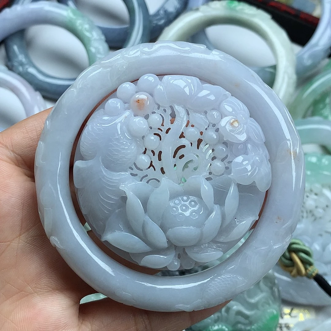 翡翠未镶嵌手镯天然翡翠59.1