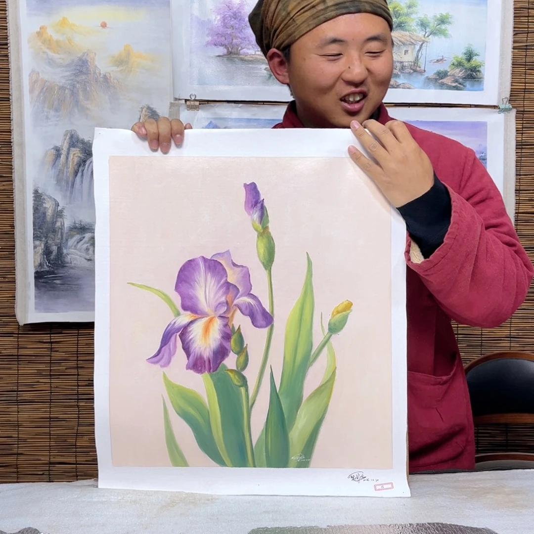 油画行路人小院绘画作品竞拍