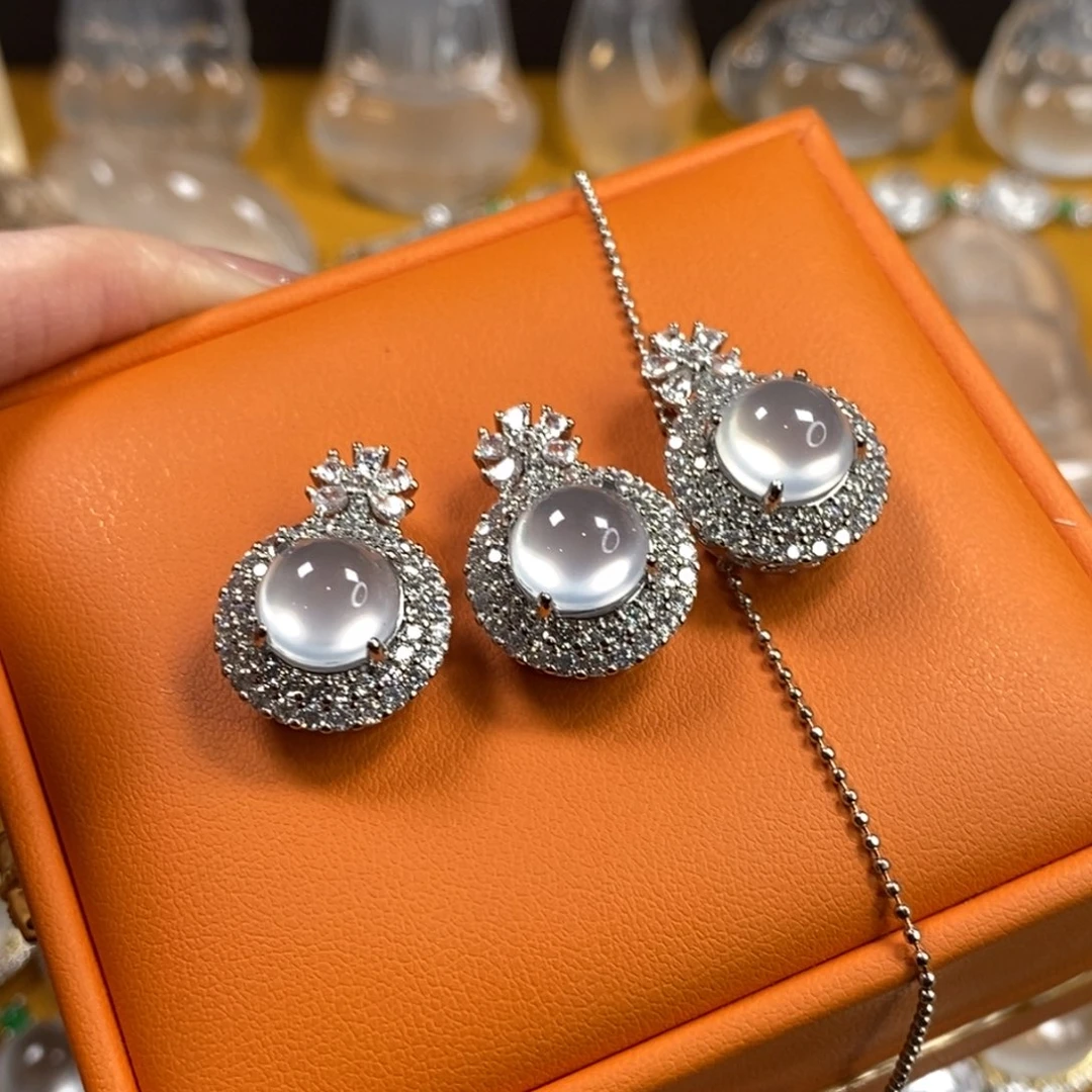 颈饰未镶嵌石英质玉樱花蛋面卡10