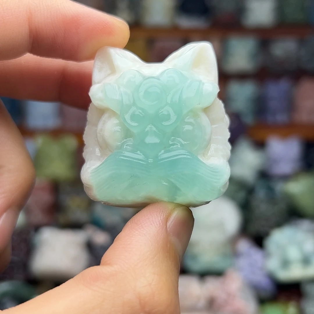 石材醒狮小白蓝冰