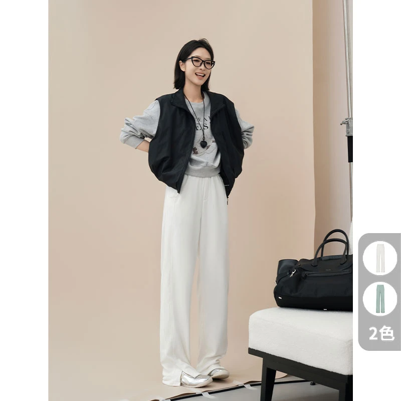 美洋MEIYANG 豆乳雪绒休闲裤 加绒保暖开叉直筒裤【60系列特卖】