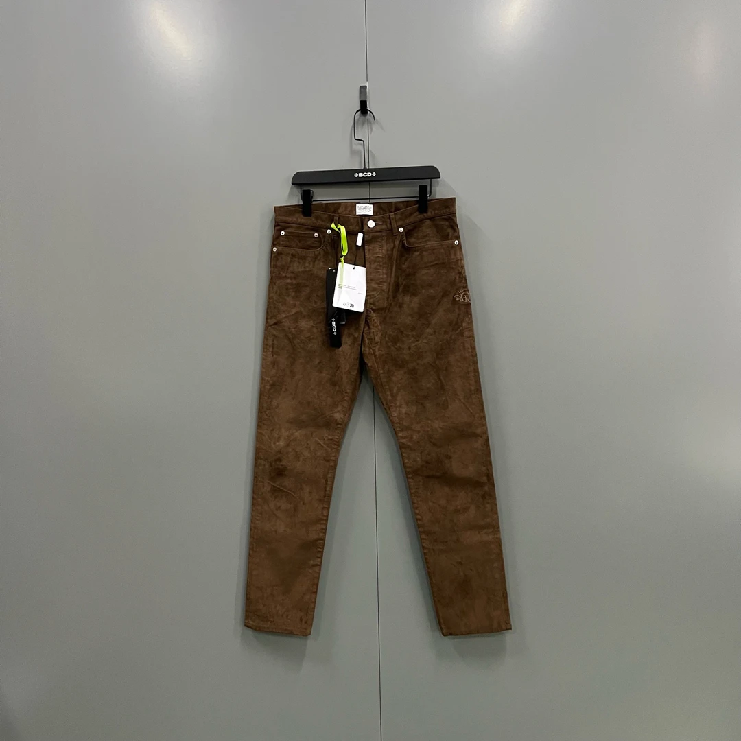 未使用 DIOR/迪奥 yyy  棕色刺绣logo长裤 33码/606148