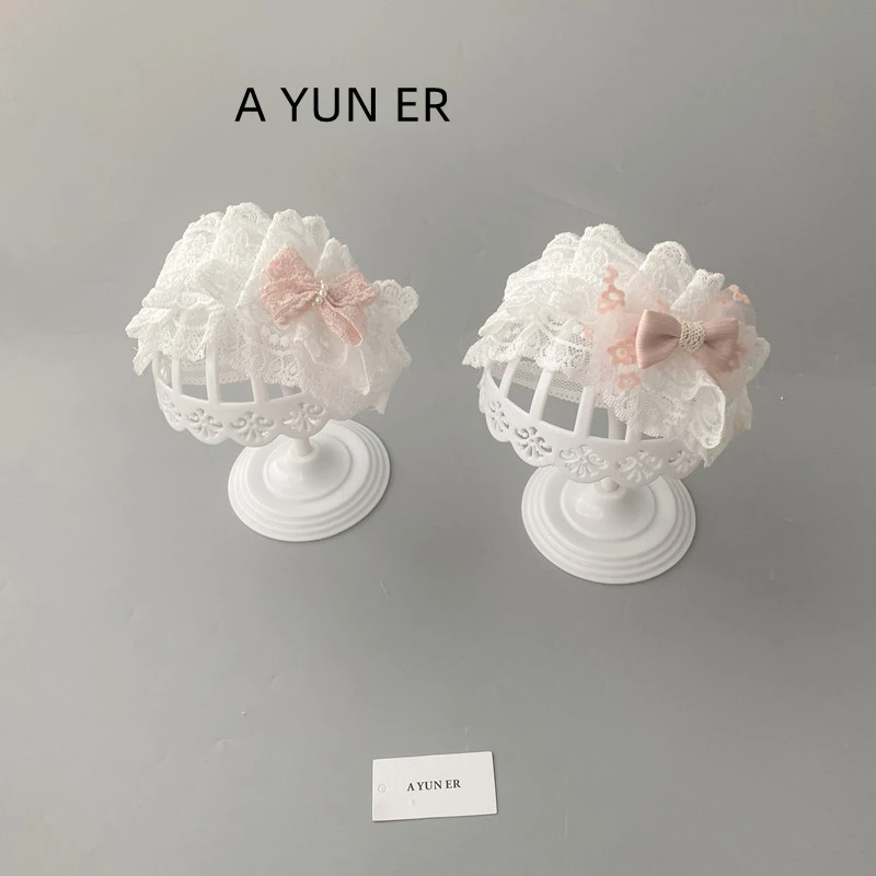 婴儿帽子夏季薄款宝宝女蕾丝囟门帽婴幼儿公主风护囟门胎帽空顶帽