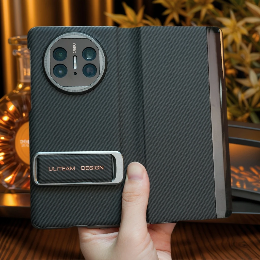 适用华为MateX6/X5/X3典藏版折叠屏手机壳碳纤维纹翻盖皮套防摔