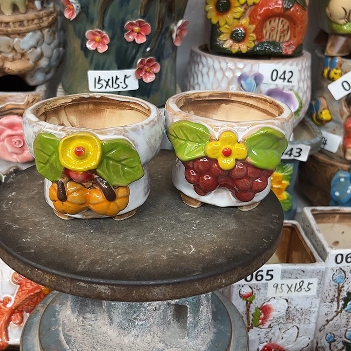 紫砂花盆粗陶材质多肉花盆