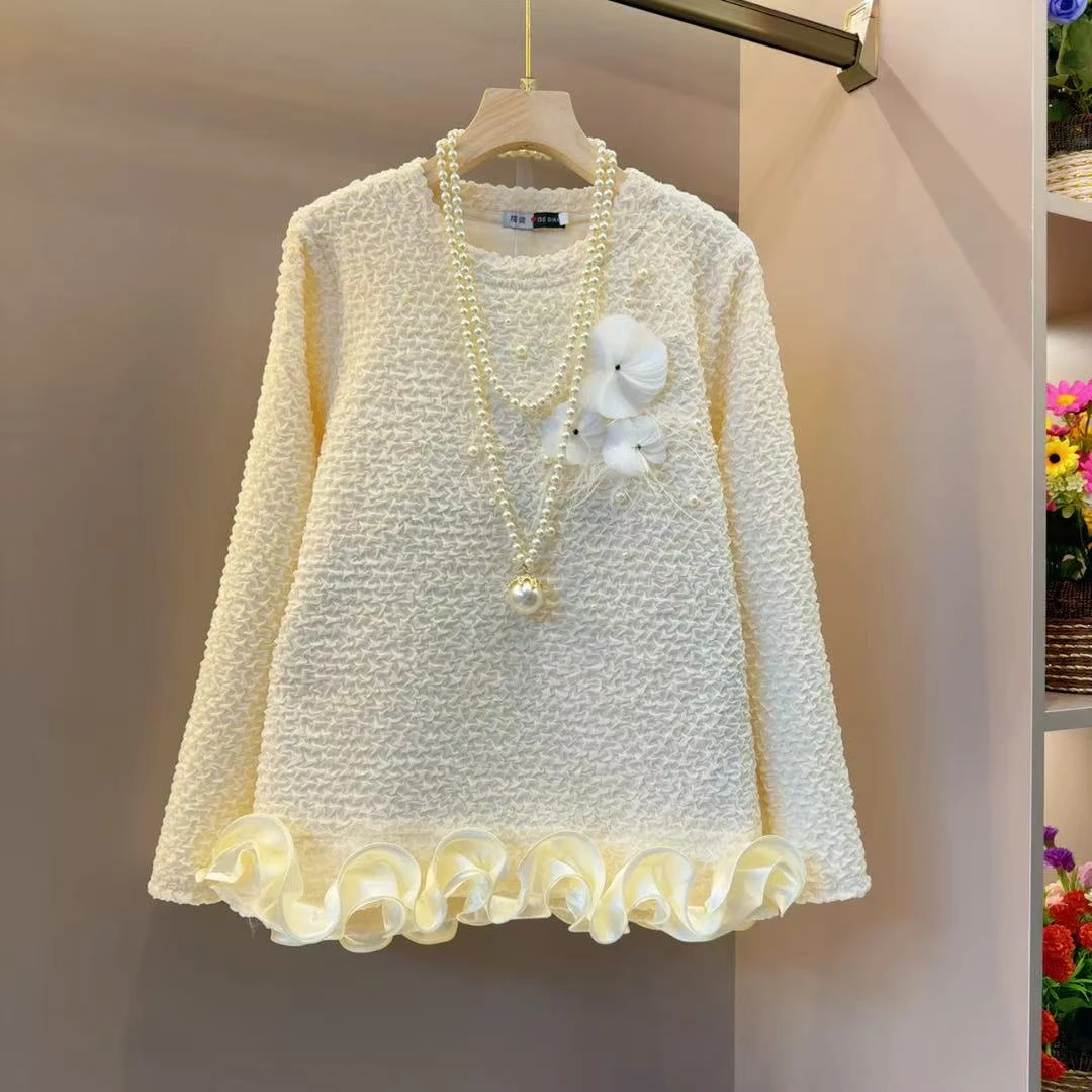 小香风韩系花边时尚潮流网红气质小衫衣长64左右