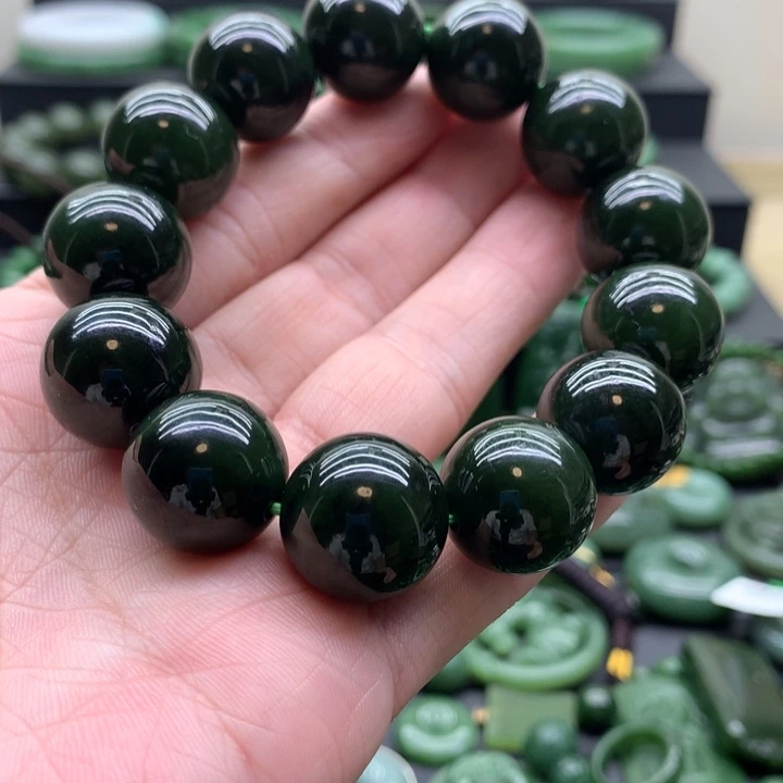 手链未镶嵌和田玉（碧玉）