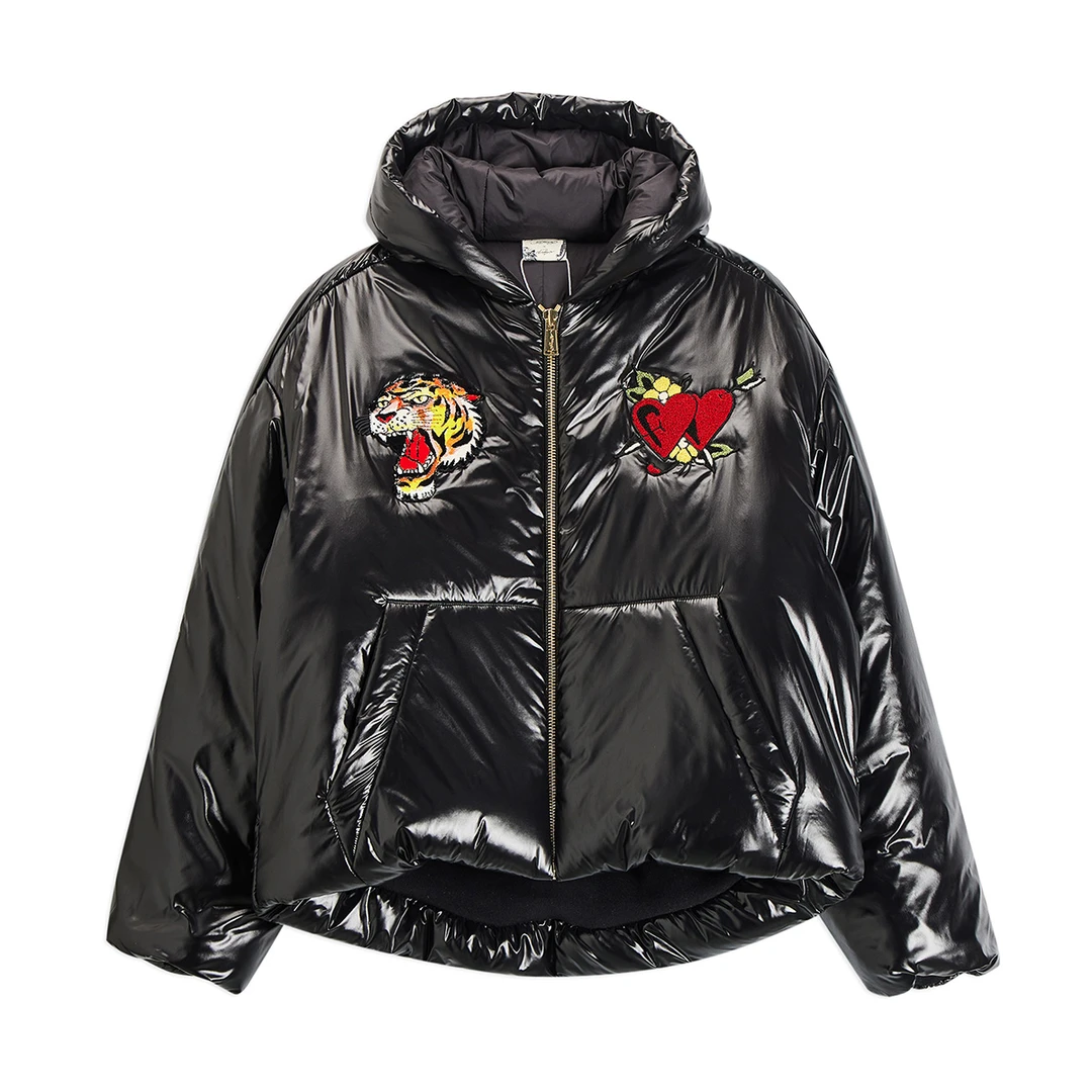 Ed Hardy/埃德哈迪冬季新款贴布绣潮流时尚保暖棉服E1QDM904