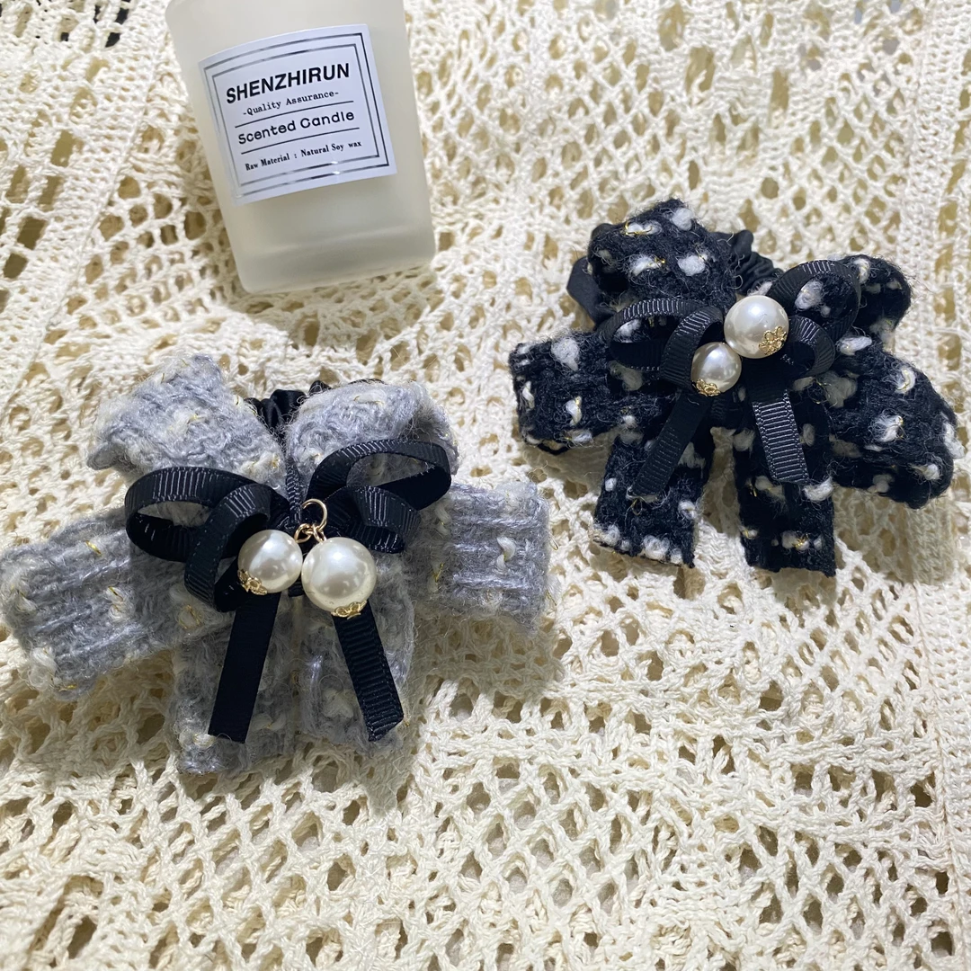 韩国Eunoia Nero【奢华感小香风珠珠发绳】3023气质时尚经典甜美