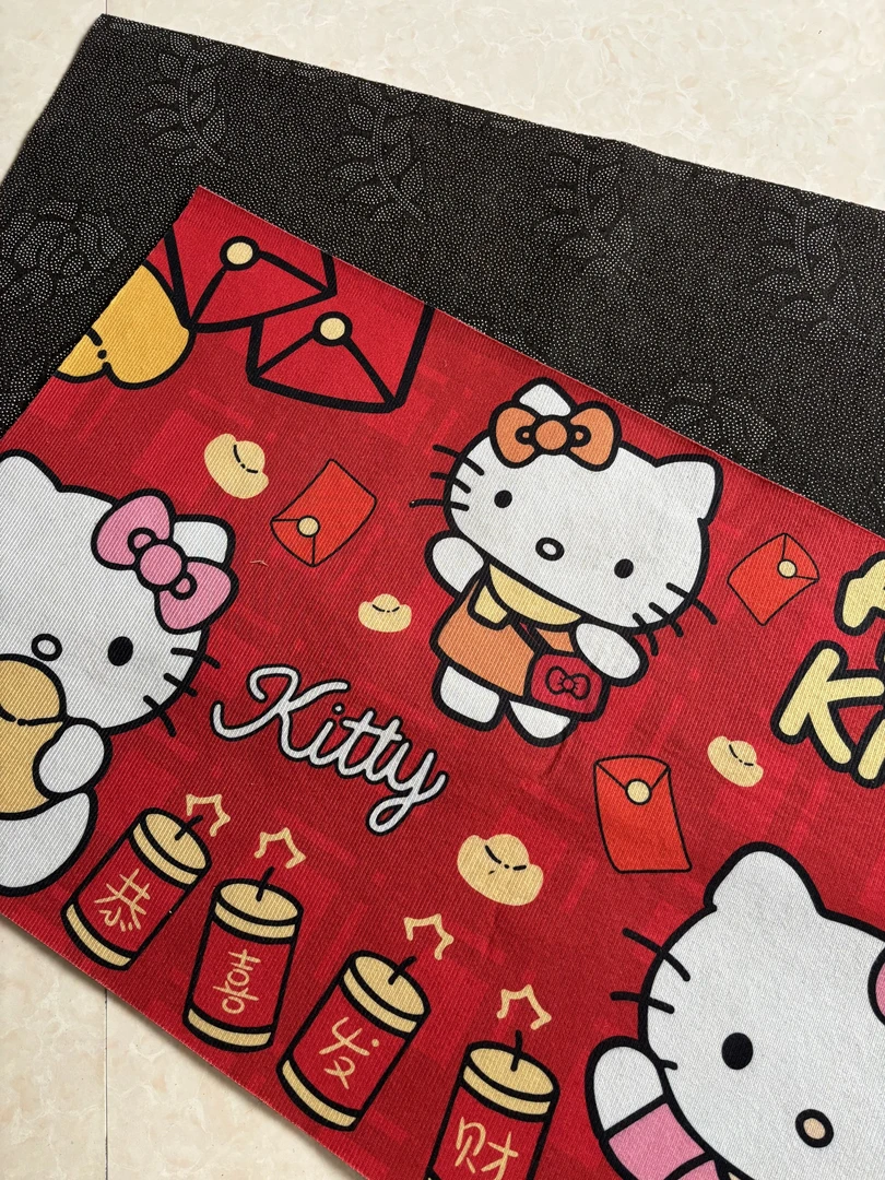 卡通可爱凯蒂猫红色入户门玄关地垫