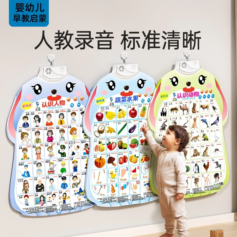 宝宝有声早教挂图识字挂图3一6岁早教趣味识字有声早教类挂图墙贴