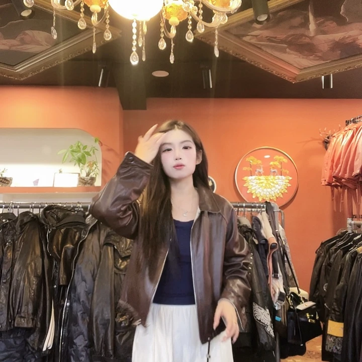 s-523真皮绵羊皮外套M