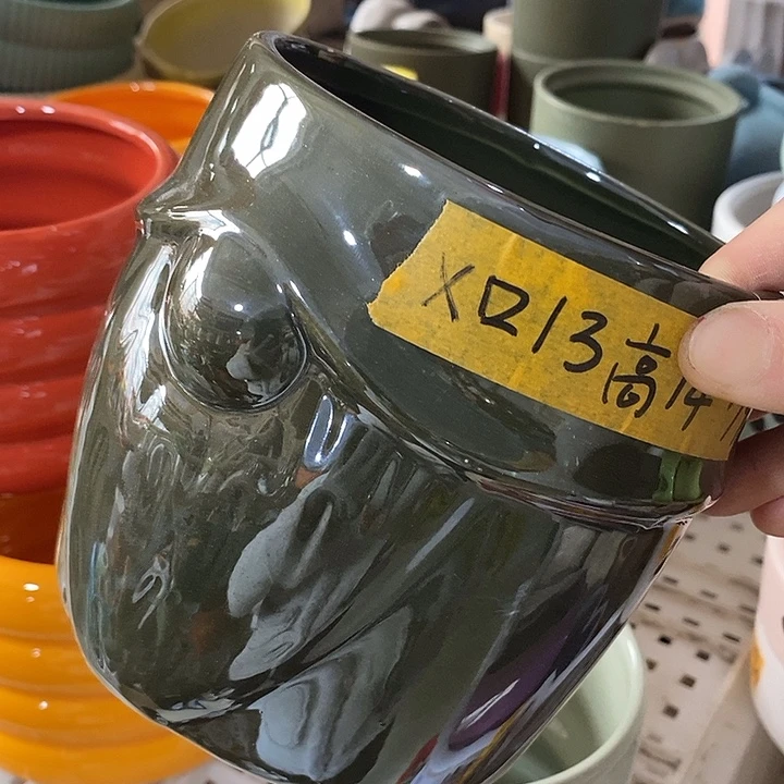 陶盆有孔 瑕疵针孔漏釉介意勿拍外口 13外高14